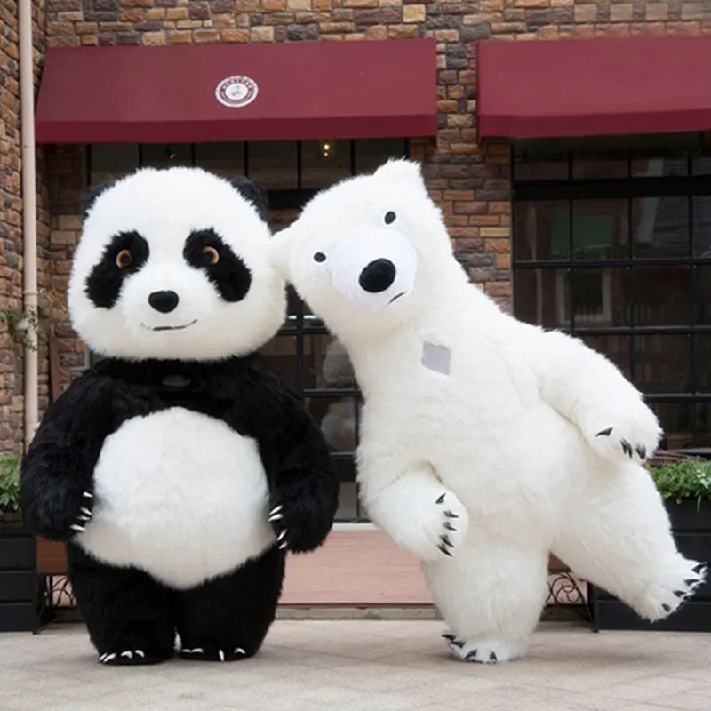 Giant Polar Bear Inflatable Costume Street Funny Panda Mascot Costume Party Cosplay Furry Plush Doll Inflatable Mascot Costume