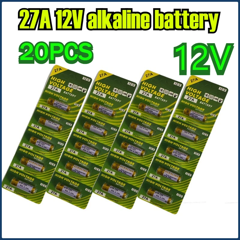 Brand new 27A 12V high-voltage alkaline batteries, 5 pack, suitable for TV remote controls, electric toys, counters