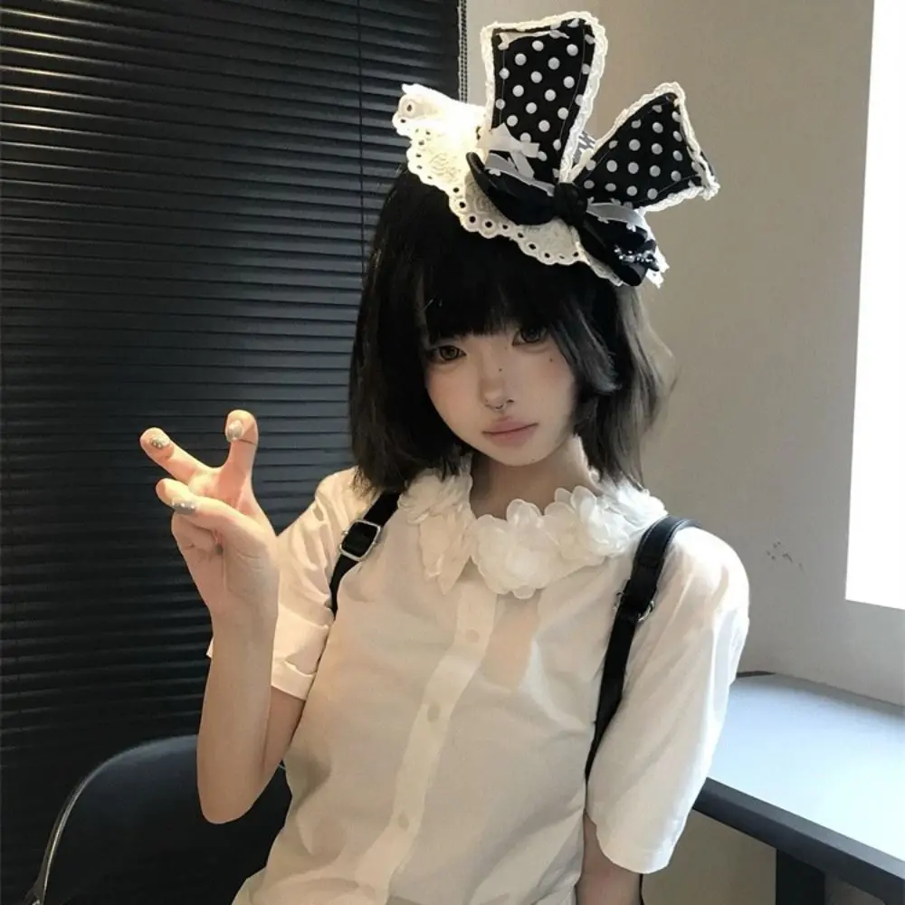 

Lightweight Anime Bows Hair Clip Nonslip Design Breathable Fabric Sweet Barrettes Easy to Wear Versatile Lolita Headgear