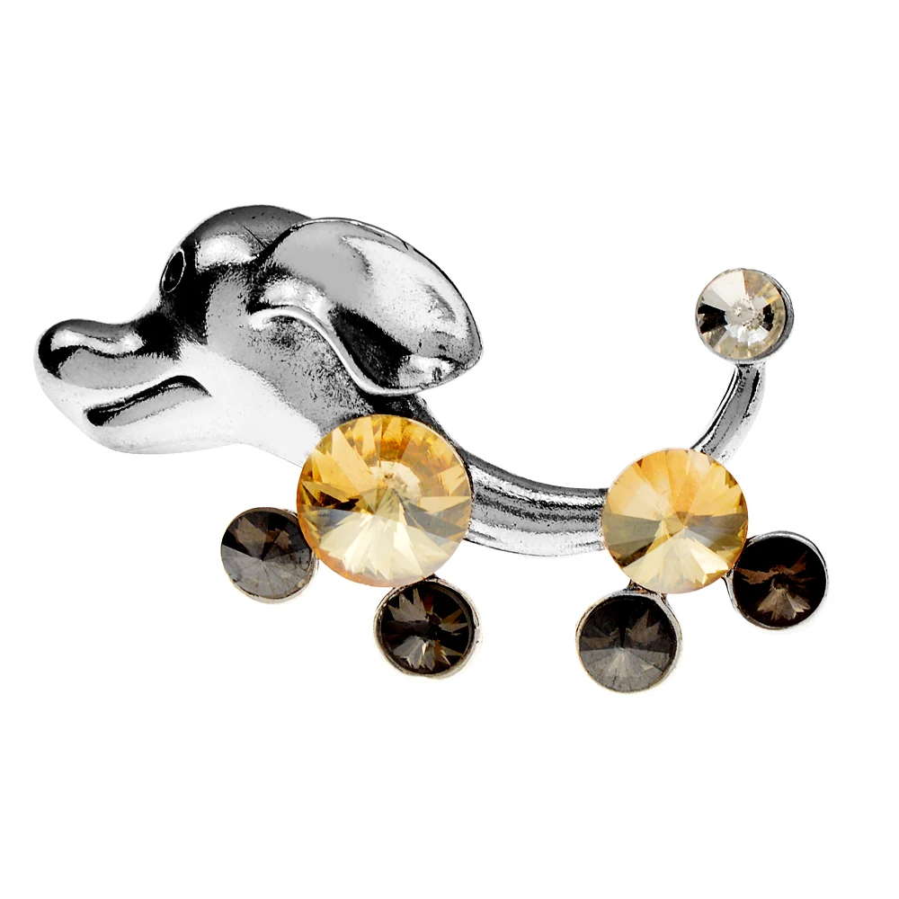 CINDY XIANG New Arrival Cute Dog Brooches For Women Fashion Cute Animal Pin Puppy Jewelry 2 Colors Available
