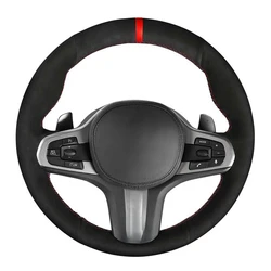 DIY Black Genuine Leather Suede Car Steering Wheel Cover for BMW M Sport G30 G31 G32 G20 G21 X3 G01 X4 G02 X5 G05 G14 G15 G16