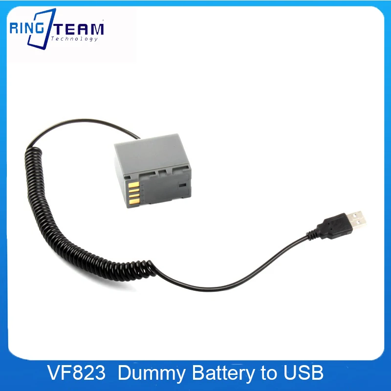 Coiled Cable USB to BN-VF823 DC Coupler VF823 Dummy Battery for JVC Camera HD320 HM200 830 63 GZ-HD10 730 530 465 437