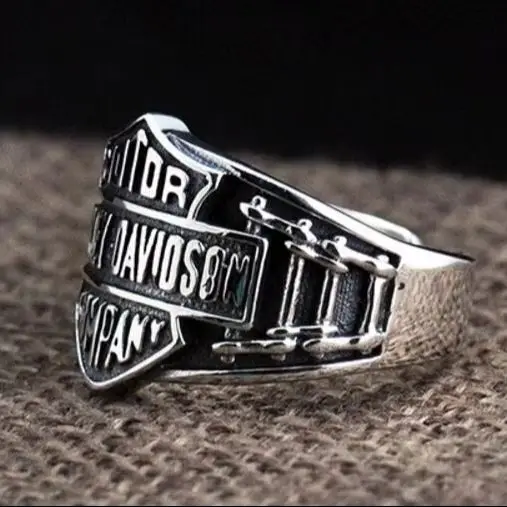 Personalized pure silver vintage ring, motorcycle punk style nightclub trendy accessories, European and American eagle ring, ope