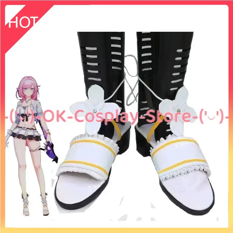 Honkai Impact 3 Elysia zapatos de Cosplay, botas de Carnaval de Halloween, utilería de Cosplay, zapatos de cuero PU hechos a medida