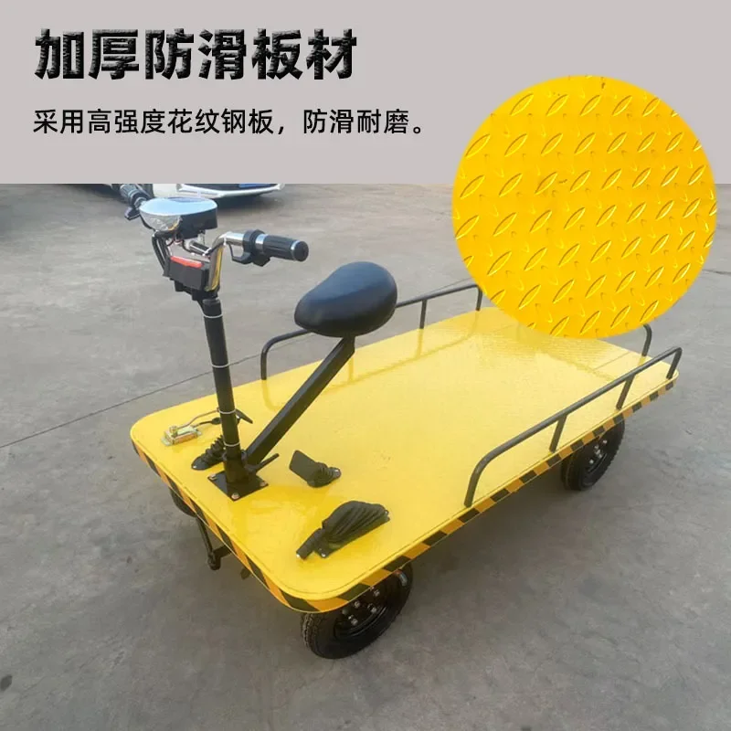Electric Four Wheel Flatbed Truck with Fence Various Styles Electric Trolley Inverted Ride Factory Warehouse Logistics