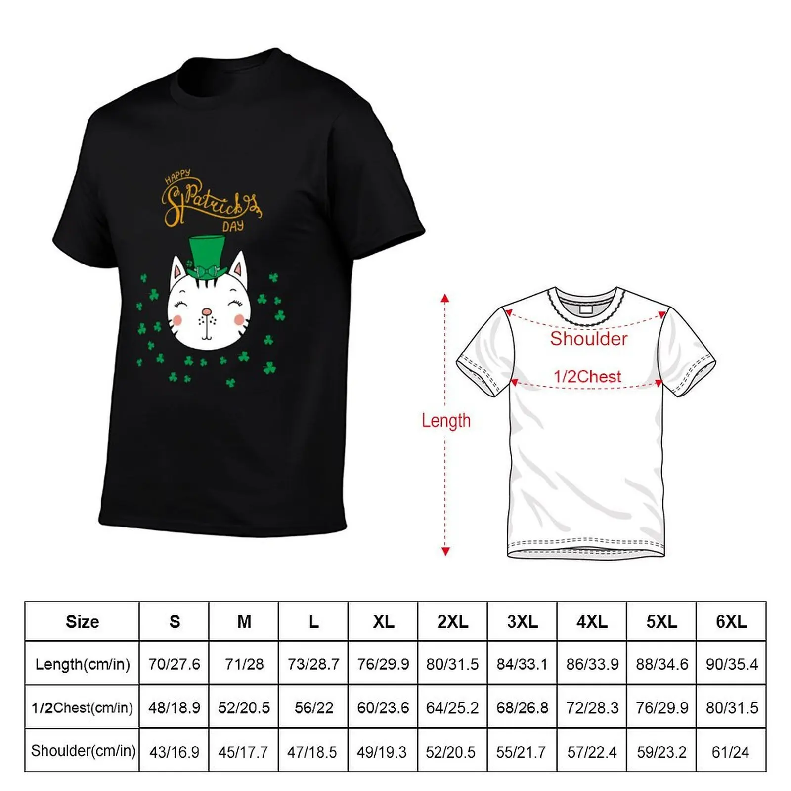 Happy St Patrick's Day Kids Cat Leprechaun Outfit Irish Pride Apparel Cute Saint Patricks Day Shamrocks & Cat Tee T-Shirt