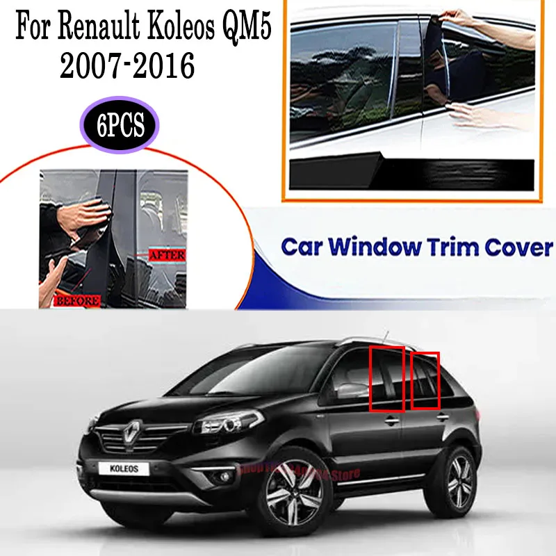 

8PCS High Quality Carbon Fiber B C Pillar Window Trim For Renault Koleos QM5 2007-2016 Car Pillar Posts Cover Stickers Styling