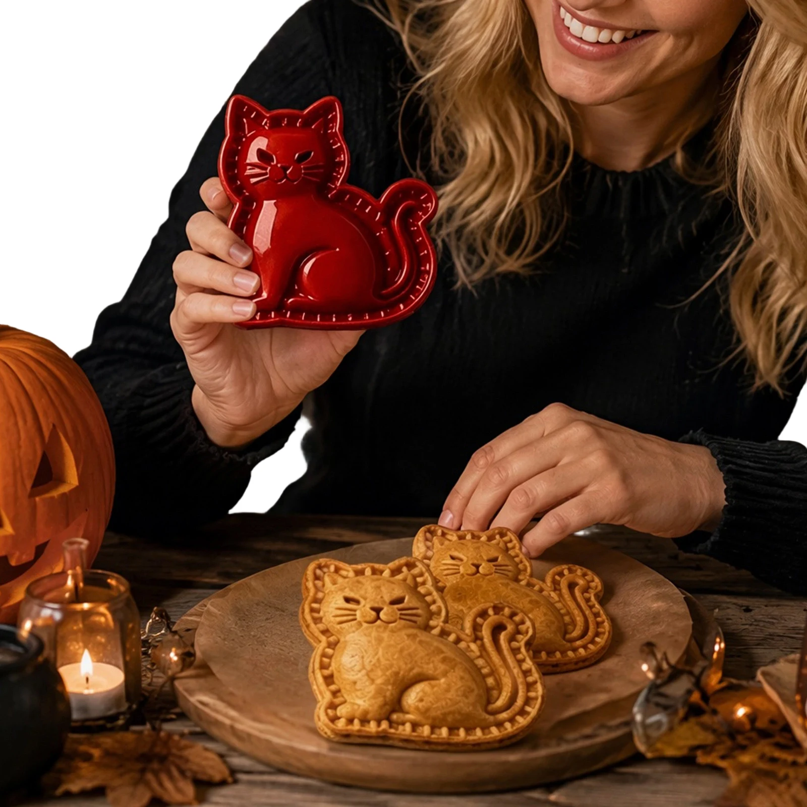 Mini Hand Pie Set Halloween 8 Shapes Pumpkin Ghost Bat Skull Witch Hat Spider Web Haunted House Fall Baking Tool Kit