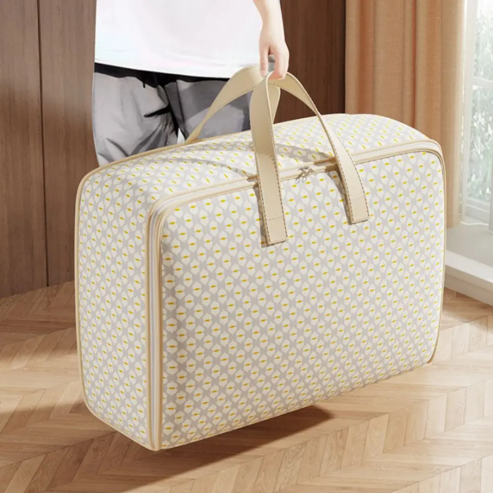 Foldable Quilt Storage Bag Dust-Proof Large Capacity Clothes Storage Bins Handle Wardrobe Sorting Storage Bucket