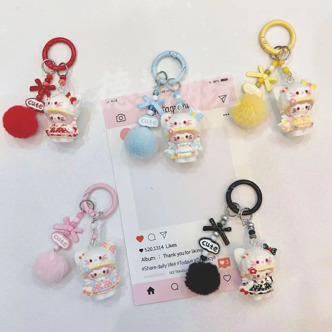 

for KT Melody Kuromi Pendants Backpack Hanging Charms Cartoon Keyring Cute Fans Favor Gifts Party Gift