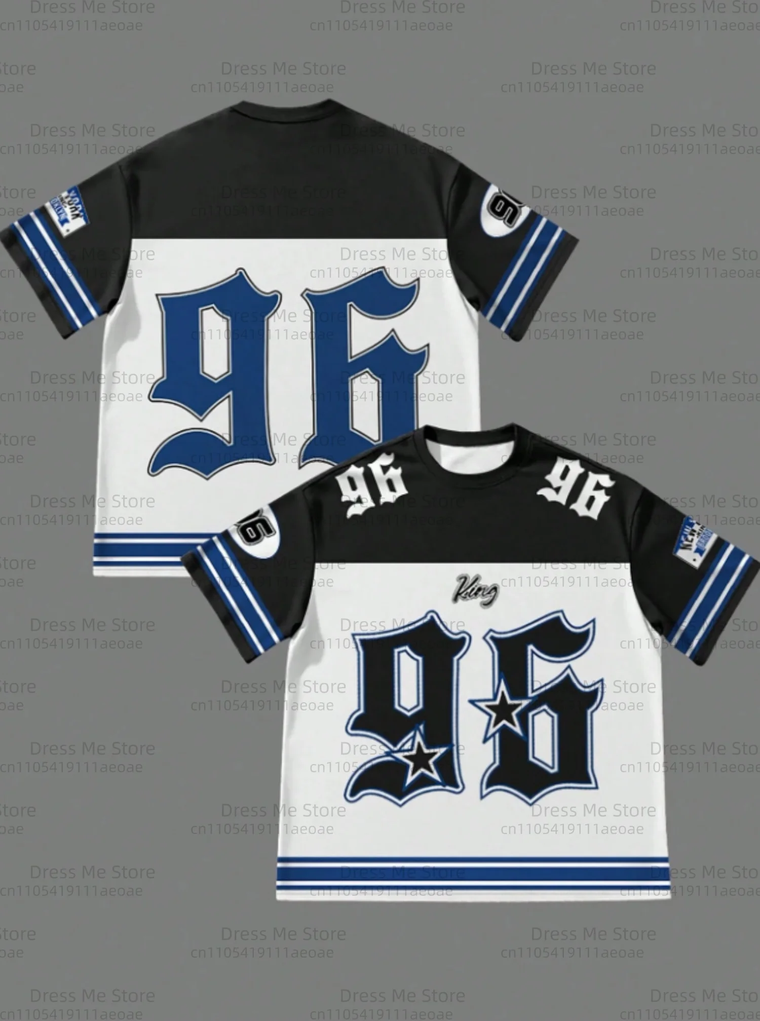 الملك رقم 96 الرجال الاطفال الخريف تي شيرتات قصيرة الاكمام الرجال حجم كبير كرة القدم تي شيرت ملابس رياضية في الهواء الطلق الجولة الرقبة تي شيرت الرجال الملابس #1