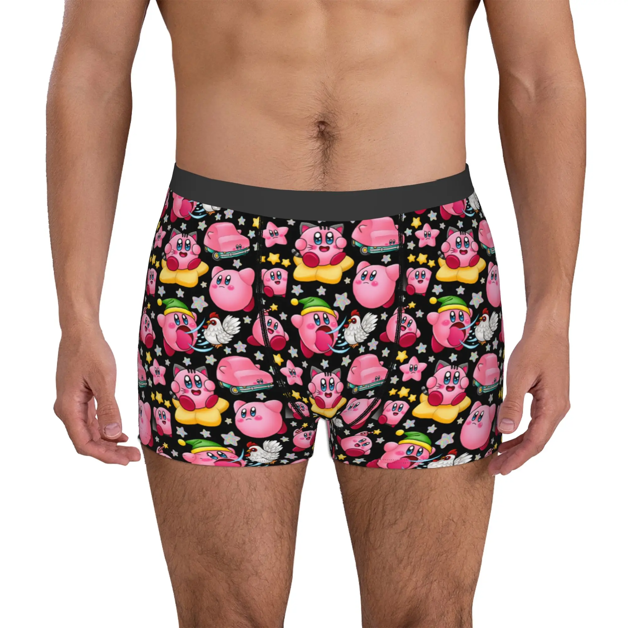 

Kirby Rainbow Star Rooster Seamless Pattern Boxers Shorts Men's Briefs Underwear Novelty Underpants