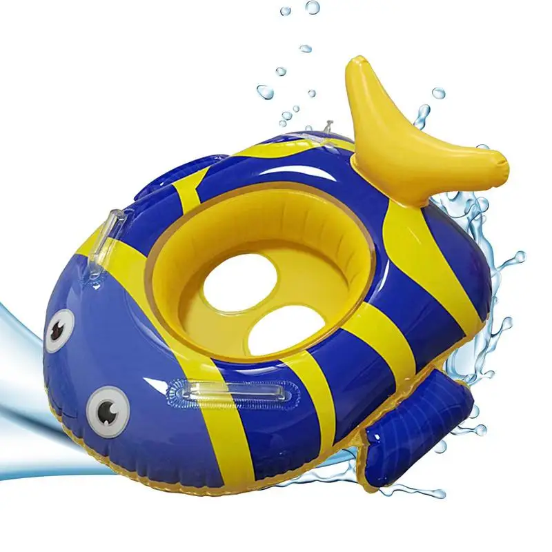 Toddler Swimming Float Fish Shape Swim Ring Seat For Toddler Inflatable And Waterproof Swim Rings With Seat For Swimming Pool