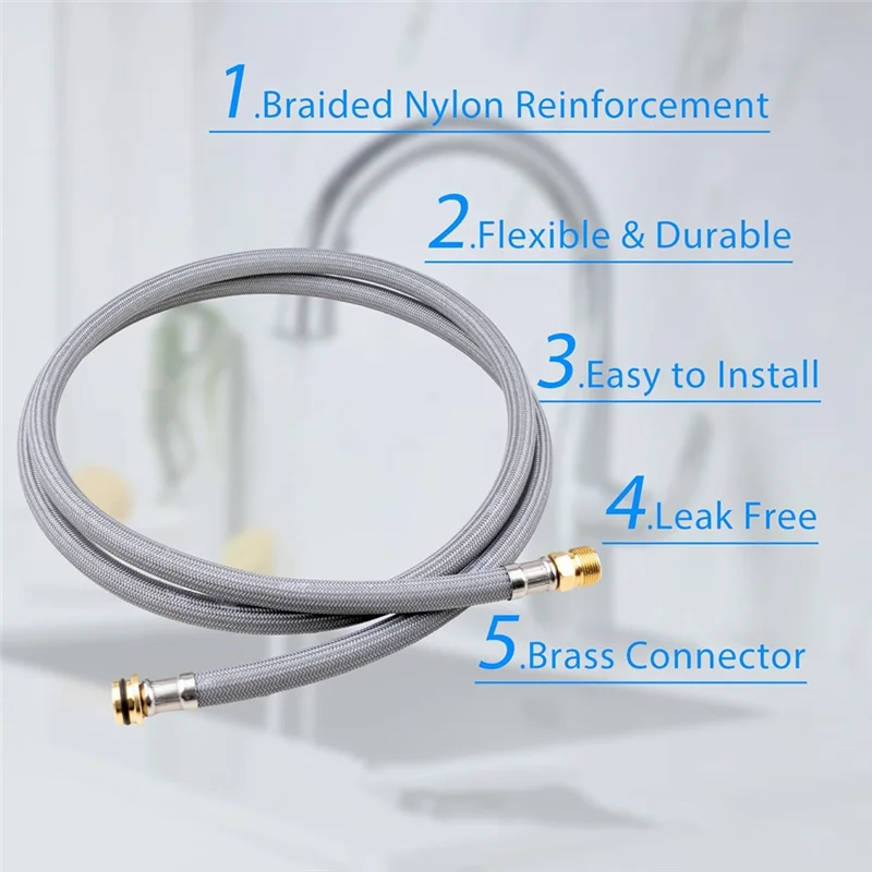 Kitchen Faucet Parts With Weigt Ball And 3 Connect Adapters Kitchen Faucet Hose Replacement Parts Pull-Down Hose For Sinkabkw