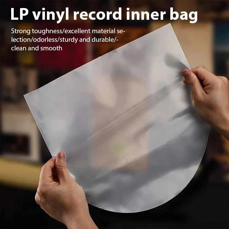 50Pcs 12 Inch HDPE Vinyl Record Protective Bags OPP Plastic Bags Anti-static Record Sleeves Record Inner Bags Thickened 8 Silk image 2
