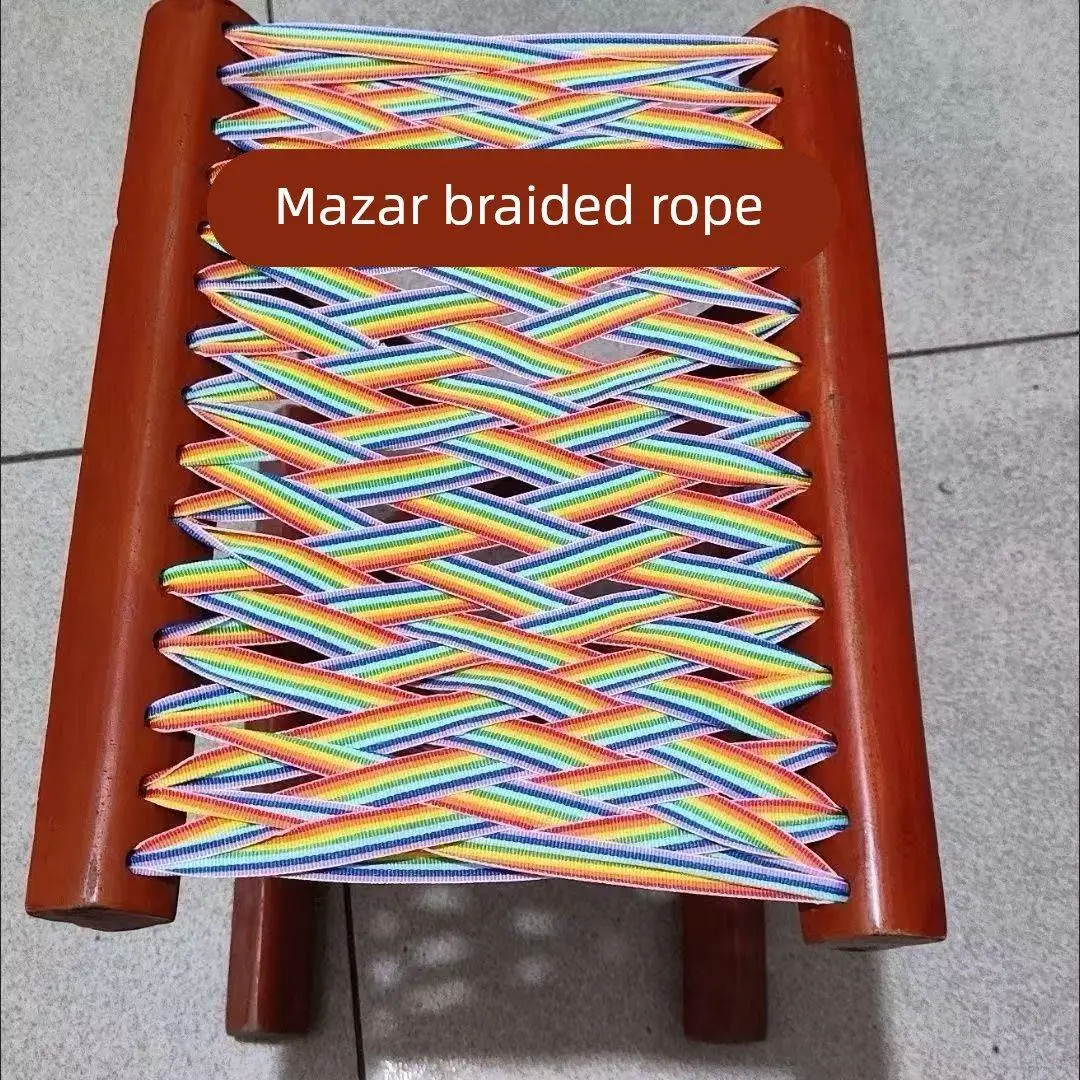 

Rainbow Colored Wear Resistant Rope Weaving Belt for Stool Chair Cart Small Trolley Flat Rope Home Sewing DIY