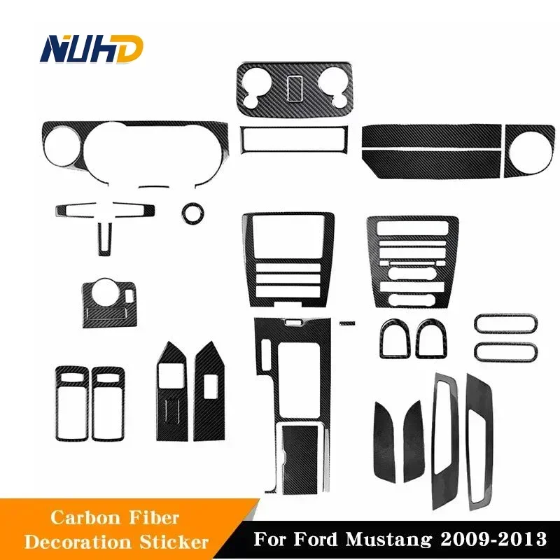 

For Ford Mustang 2009-2013 Car Carbon Fiber Protector Patch Car Full Parts Interior Trim Decoration All-car Stickers Accessories