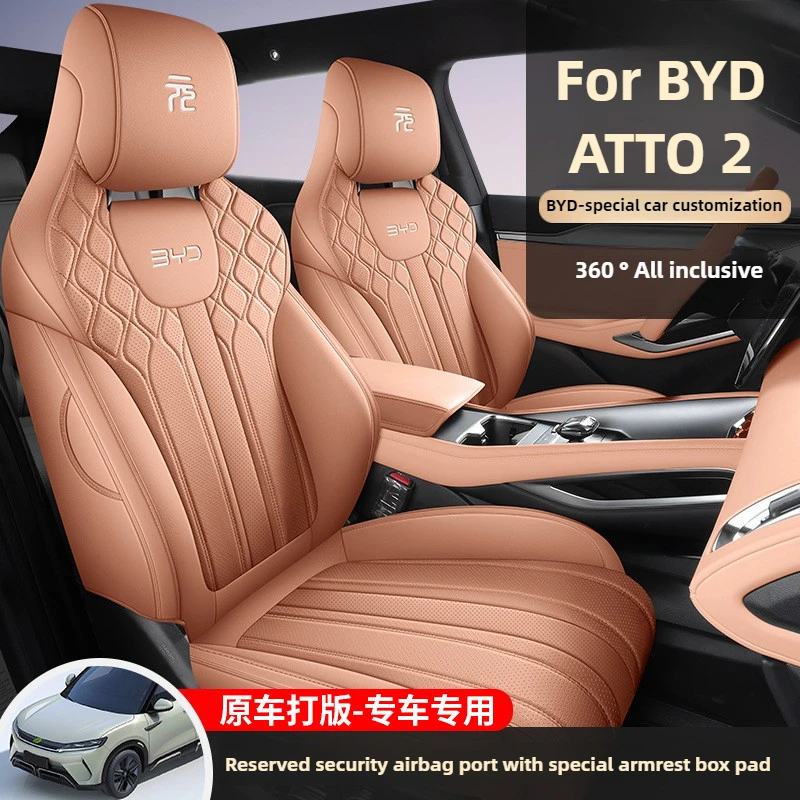 Custom Fit Leather Car Seat Covers Full Set Luxury 5 Seats For BYD ATTO 2 BYD Yuan Up Top Quality Auto Seat Protector