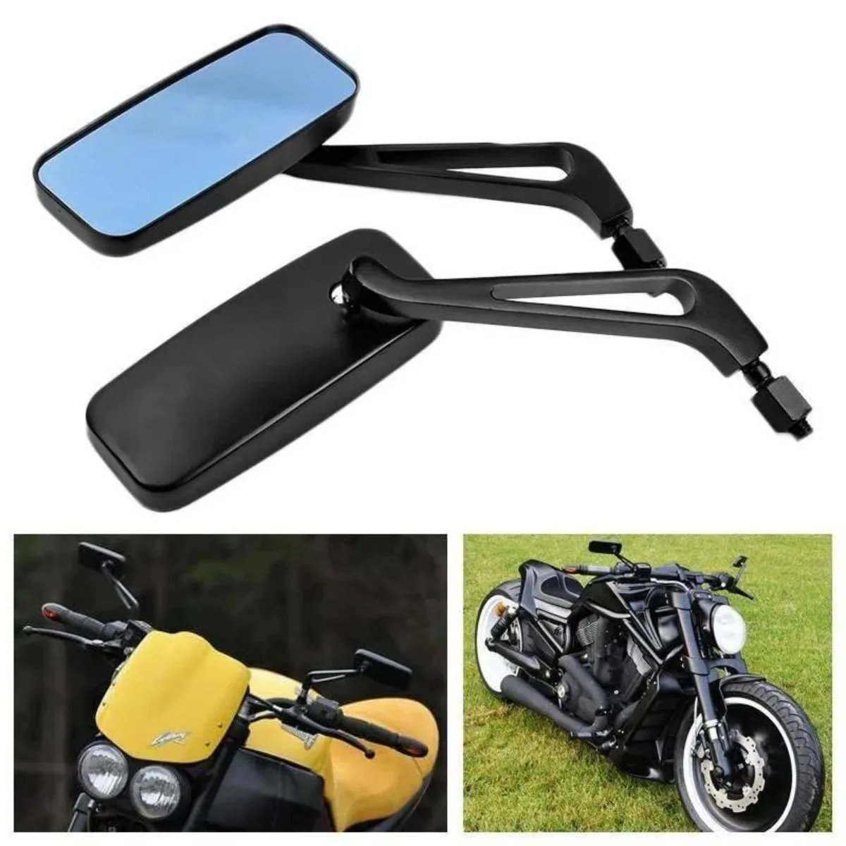 2 peças para Motocicleta Harley, Espelho Retrovisor, Espelho Retrovisor Dynorphin Softail Sportster Touring com Revestimento Eletrostático