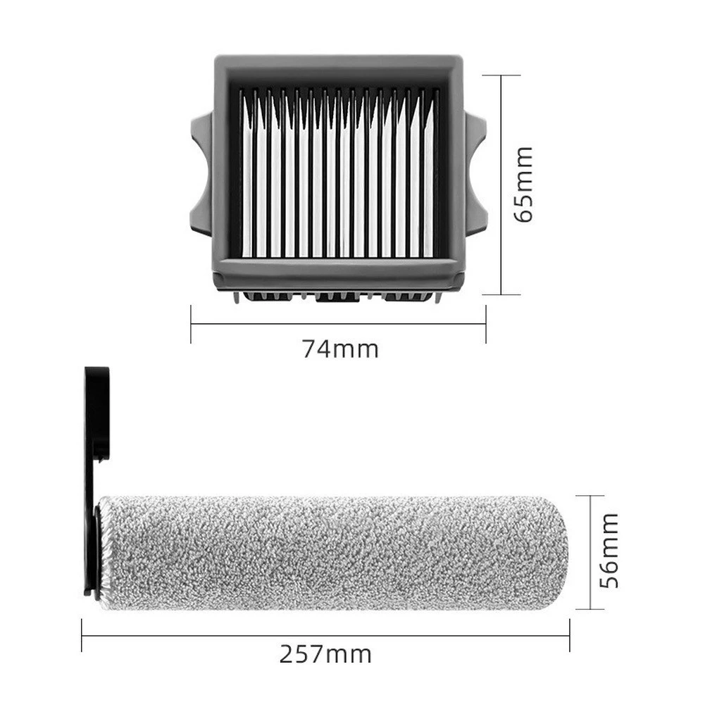 2pcs Rollers + 5 Filters Kit Fits Tineco=Floor=One=S6=S7=Stretch=Max Vacuum Accessories High Efficiency Dust Capture=