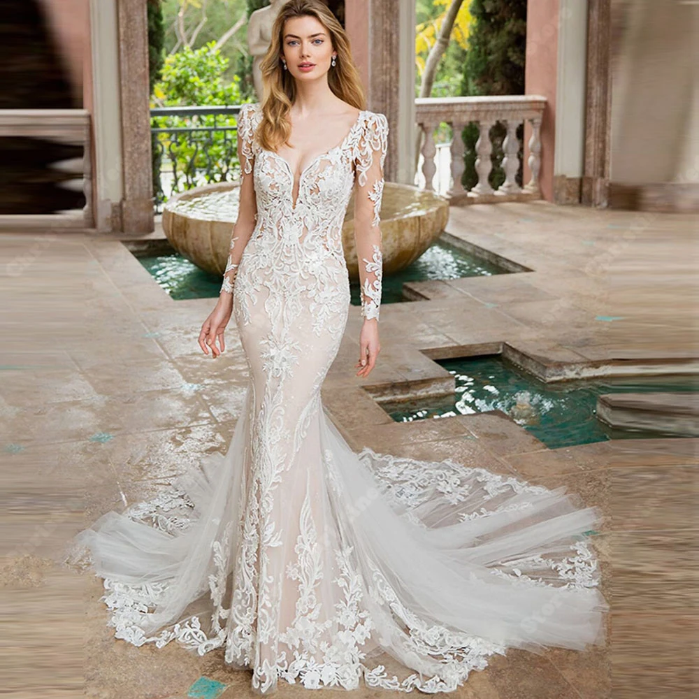 

Sweetheart Collar Wedding Dresses Pretty Tulle Bridal Gowns Elegant Mopping Length Lace Printing Banquet Vestidos De Novias 2024