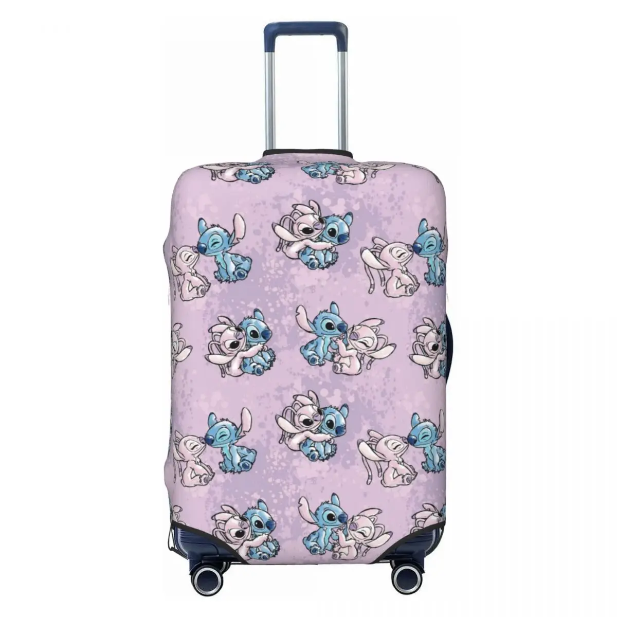 

Watercolor Lilo Stitch Angel Luggage Cover Elastic Animated Travel Suitcase Protective Covers Fits 18-32 Inch