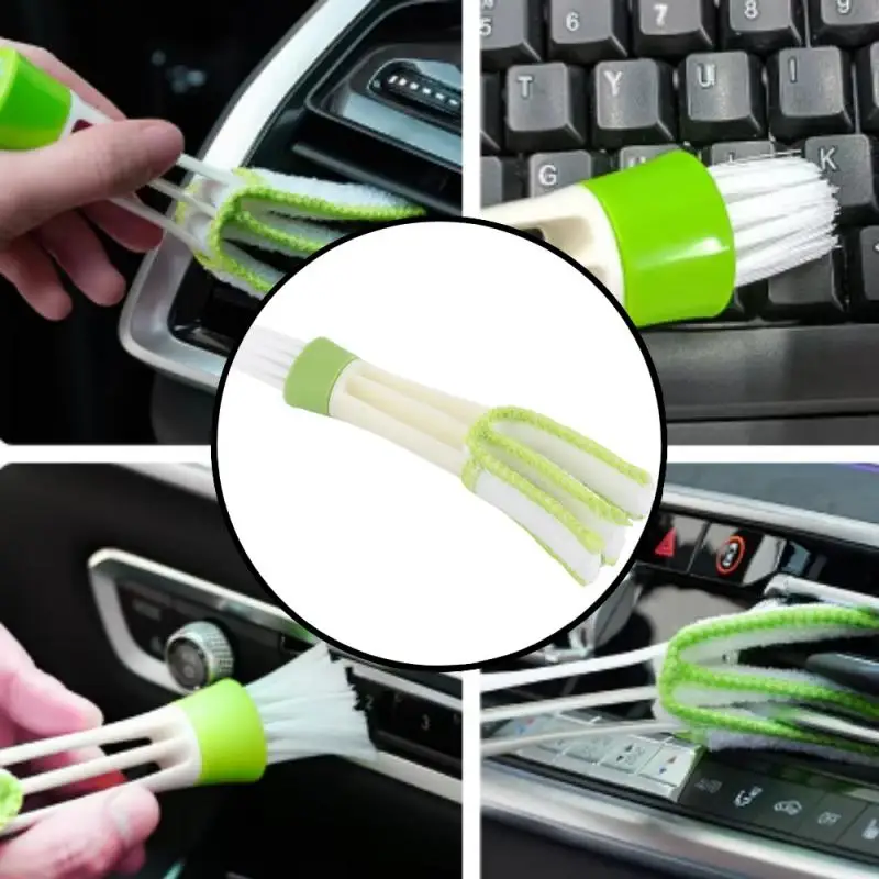 1 قطعة ملحقات فرشاة تنظيف السيارة فرشاة تنظيف نافذة تكييف الهواء للسيارة فرشاة متعددة الوظائف
