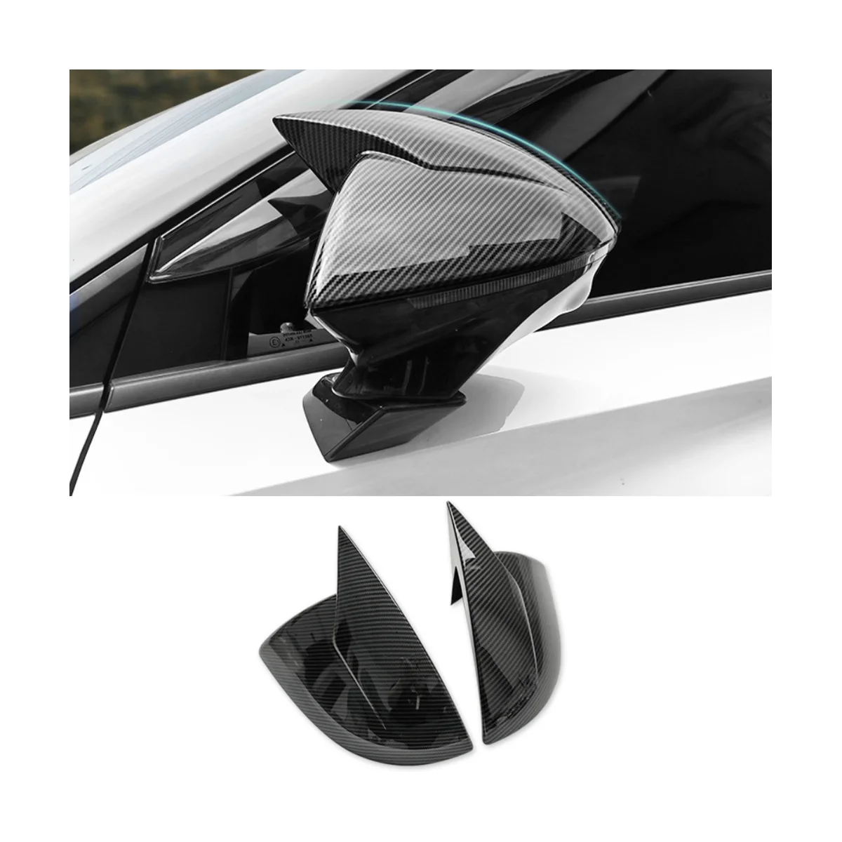 For MG 4 MG4 EV Mulan 2023 Car Side Rear View Mirror Cover Trim Protector Decoration Accessories,Carbon Fiber Pattern