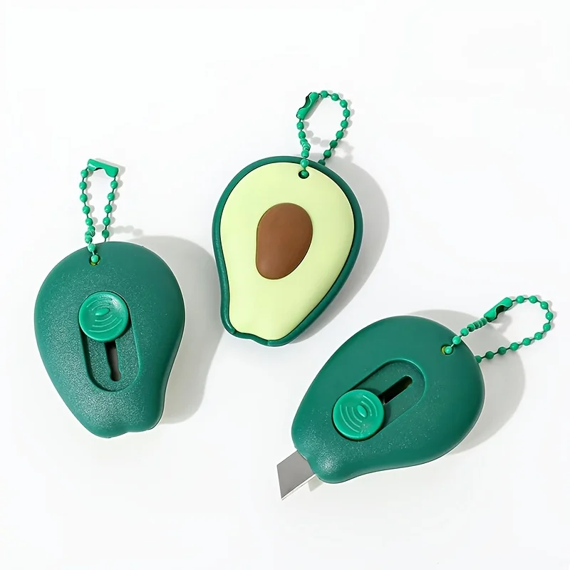 20/8 Pieces Cartoon-Style and Mini Avocado Utility Knives, Keychain Utility Knives, Mini Knives Retractable Protection Design, Equipped with a Keychain. Suitable for a Variety of Uses Such as Portable Carry, Home Use, Office Use, Unpacking Tools, Cutting Knives, Etc. Halloween and Christmas Gifts.