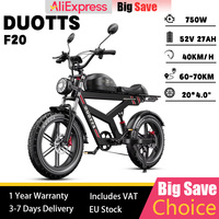 DUOTTS F20 Adult Mountain Ebike 750W 52V 27Ah Hydraulic Disc Brakes Electric Bicycle 20*4.0\