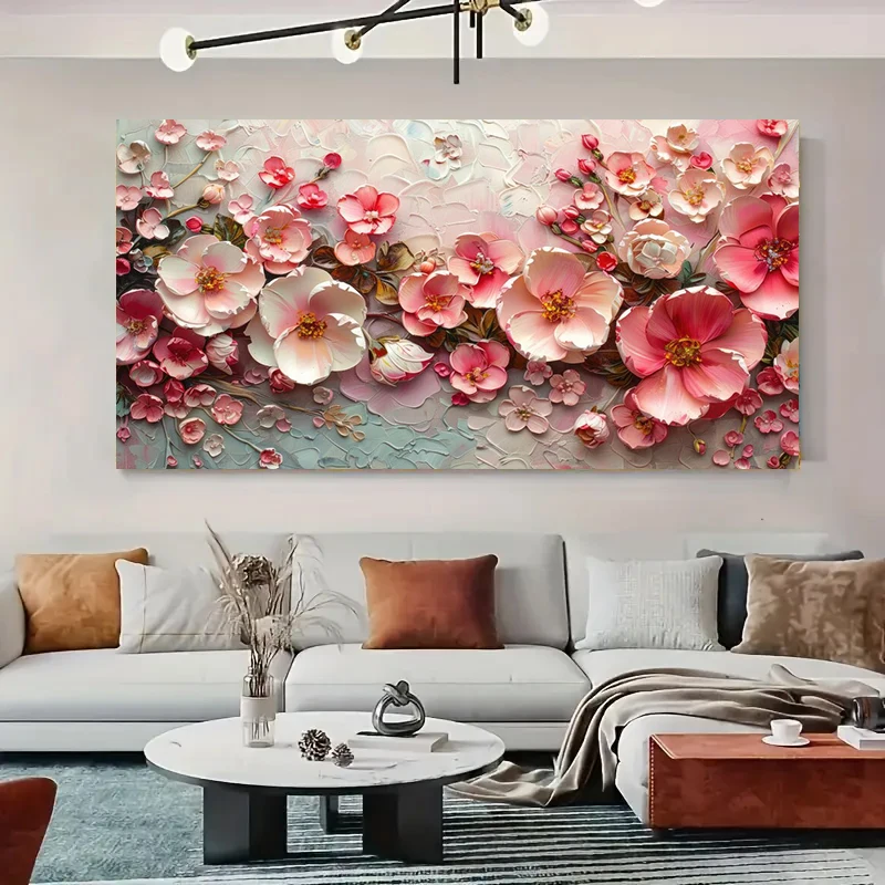 Bunter Graffiti-Blumen-Leinwanddruck, 2D-Poster im nordischen Öl-Stil, Wandkunst für Schlafzimmer, Heimdekoration, ohne Rahmen