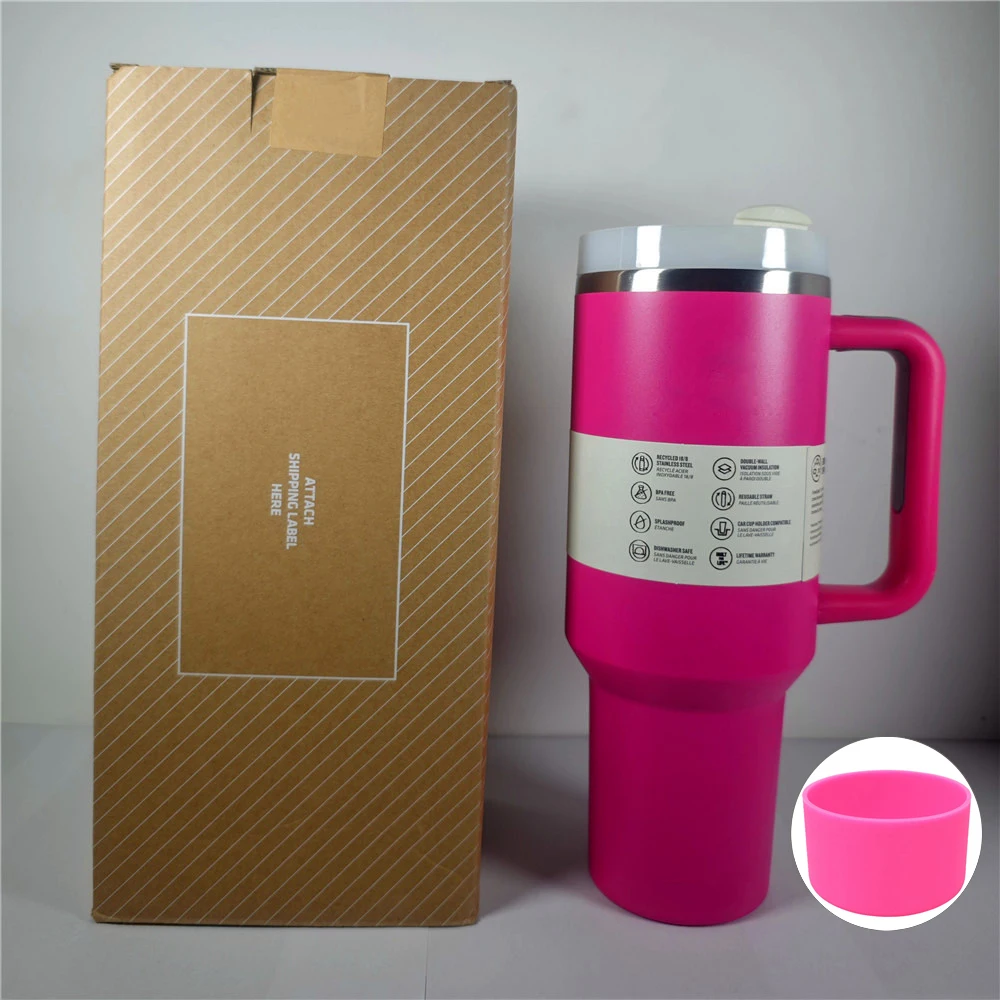 40oz Thermos Cups with Straw Travel Mug with Handle In-Car Vacuum Car Thermos Coffee Cup Double Layer 1200ml Travel Water Mug