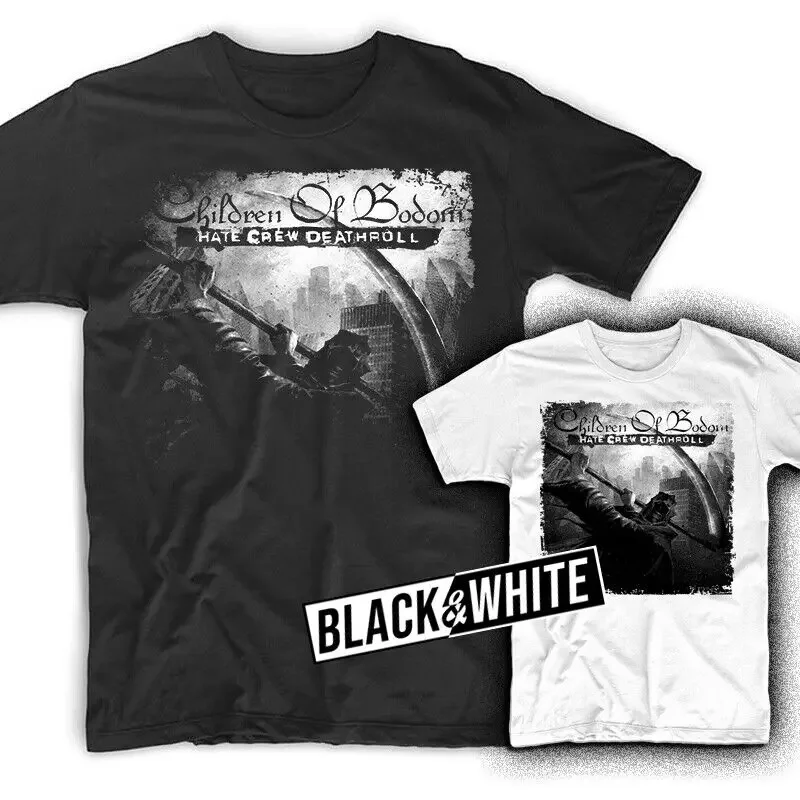 

Children of Bodom Hate Crew Deathroll album Tshirt BLACK WHITE sizes S-5XL long sleeves