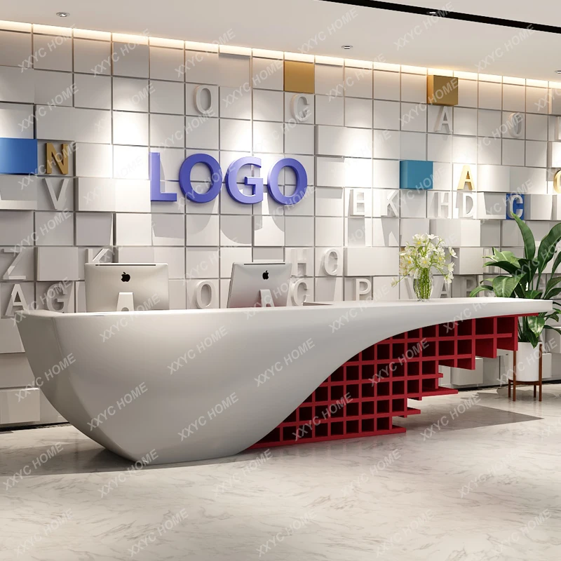 Creative Paint Reception Desks Company Simple Modern