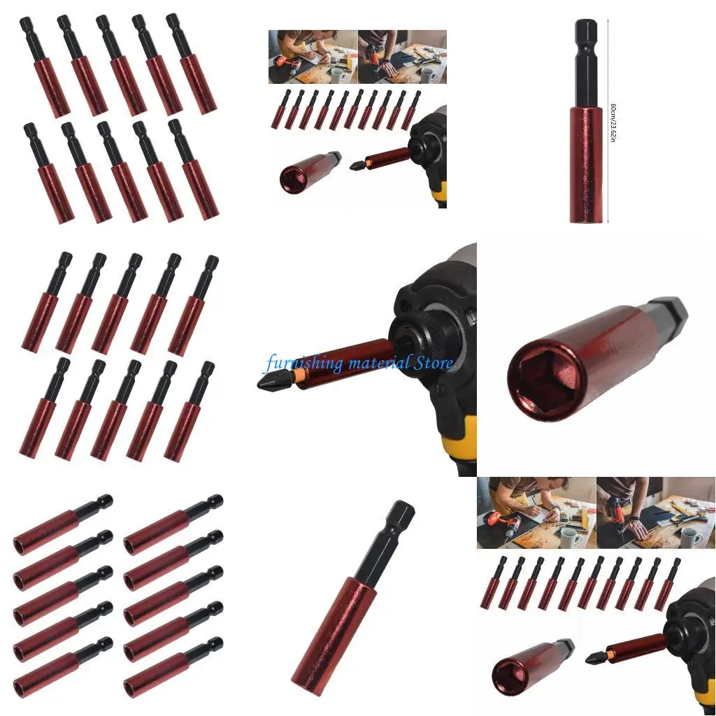 

Y5GD 10Pcs Extension Rod SocketDrill Bit Holder Screwdriver 1/4" HexShank