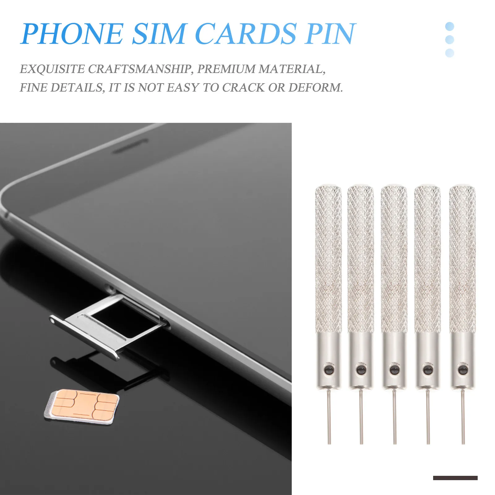 10pcs SIM Card Ejector Pins – Universal Phone SIM Tray Removal Tool, Premium Stainless Steel, Easy & Safe Use