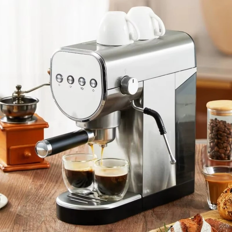 Commercial semi-automatic stainless steel espresso machines for restaurants, bakeries, and hotels