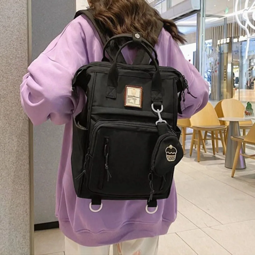 Zaino per laptop portatile alla moda Borsa da scuola universitaria in nylon di grande capacità Borsa a tracolla impermeabile in stile coreano