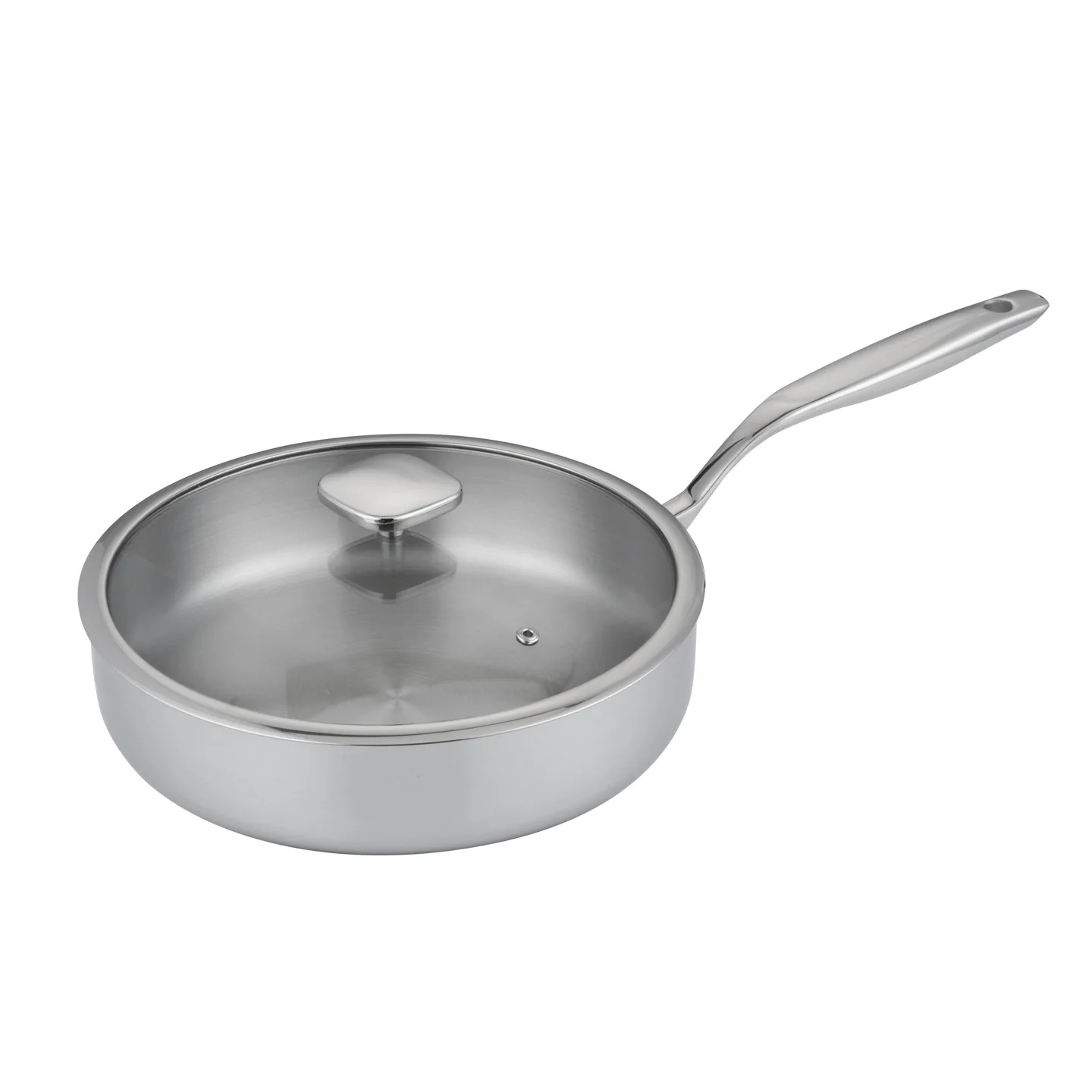 

ZML pan three-layer steel frying pan frying frying pan cooking with lid wok uncoated