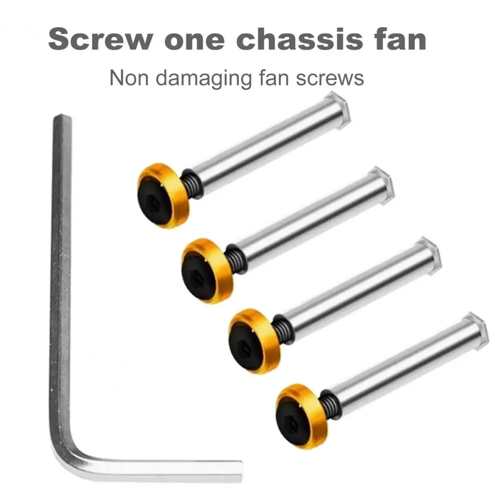 선풍기 장착 나사 금속 라디에이터 선풍기 장착 나사 세트, 조용한 PC 작동용, 컴퓨터 케이스 선풍기 나사 하우징, 25mm, 4 개