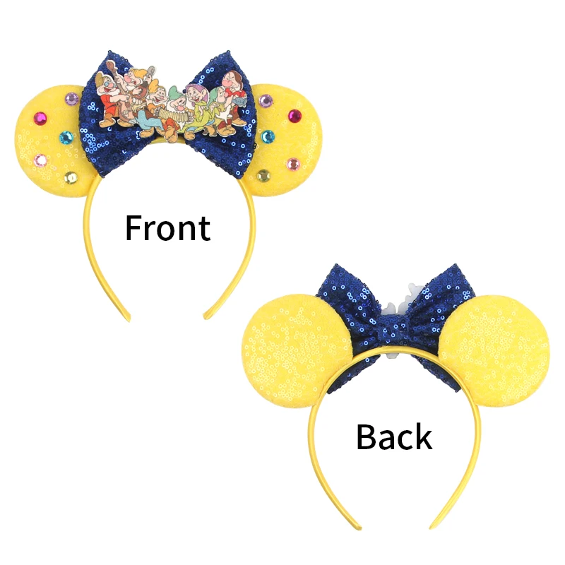 Disney Castle Mickey Mouse Ears Headband Sequins Bow Girls Cosplay Hairband Adult/Kids Party Gift Children Hair Accessories