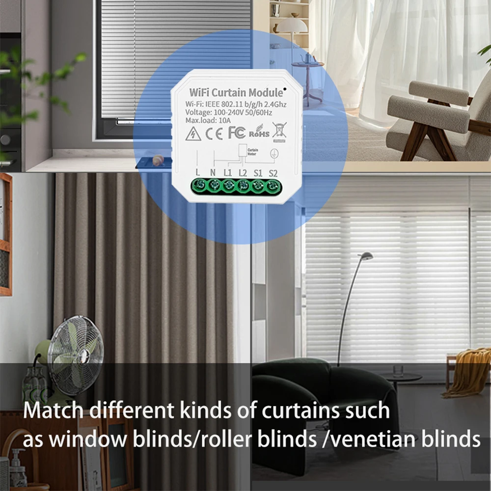 Xiaomi Tuya Curtain Switch Smart Life WiFi Blind Switch Remote Electric Roller Shutter Sunscreen Google Home Alexa Smart Home