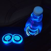 Constellation Backlight Car LED Cup Holder Light Mats 7 Colors Bottle Light Sensor Car Coasters Funny LED Car Accessories