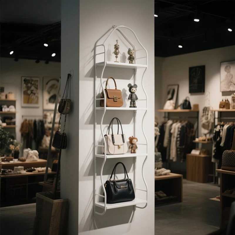 

Clothing store shoe rack display rack, wall rack, special shelf for selling shoes and bags, multi-layer shelf, white wall rack