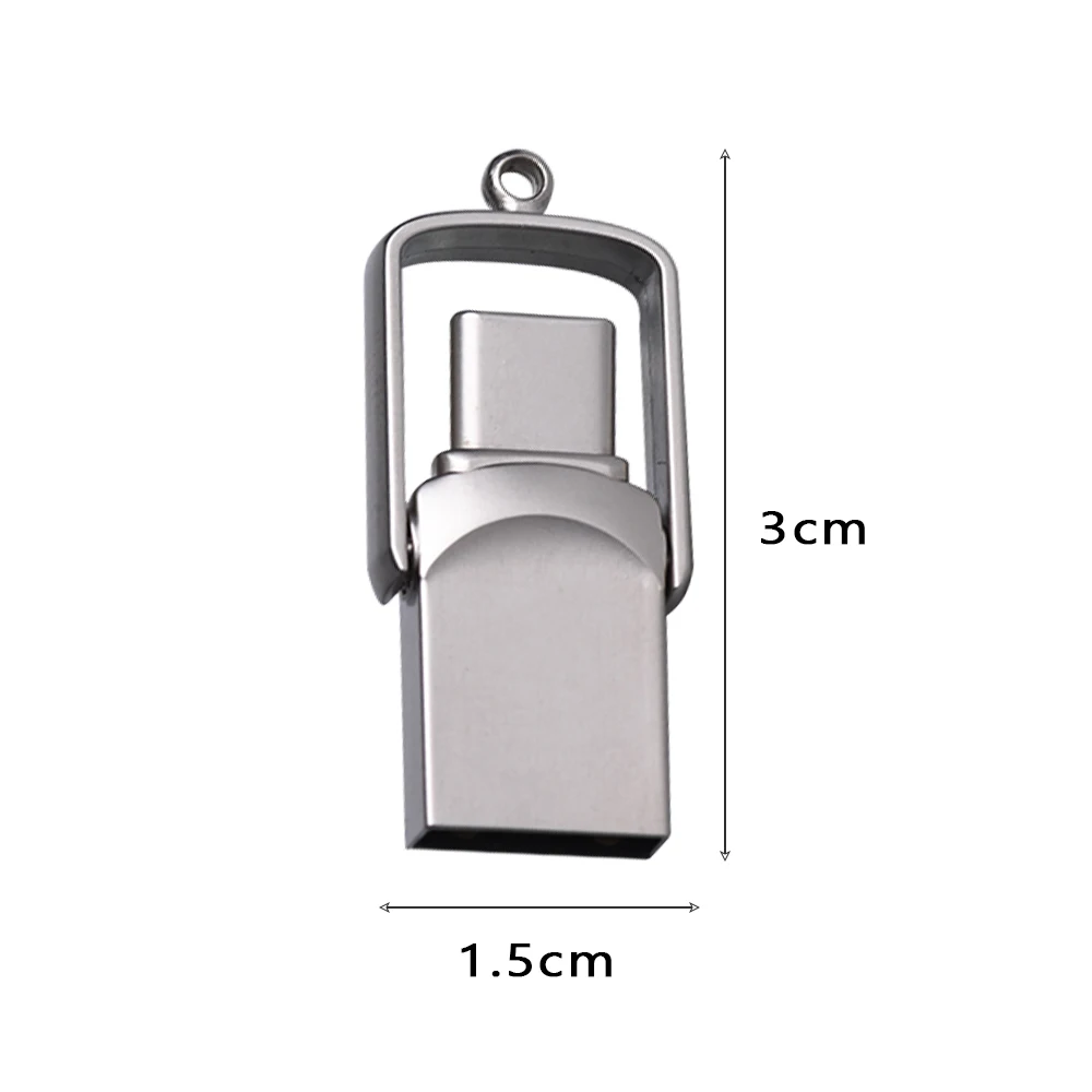 JASTER TYPE-C OTC Business Gift USB Flash Drive 128GB Mini Metal Memory Stick 64GB High Speed Pen Drive 32GB Silver USB-C 16G 8G