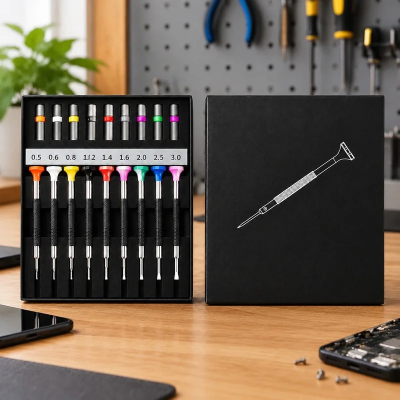 10PCS Mini Hand Screwdriver Kit 0.5-3mm for Eyewear and Watch Maintenance