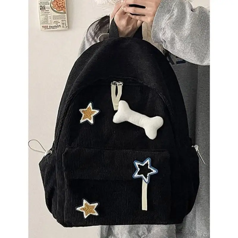 D46D 편리한 노트북 배낭 학생 책 가방 스타 패턴 실용 배낭