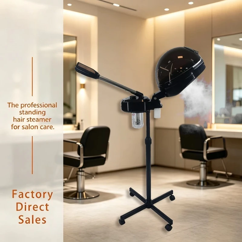 Digital Full-Automatic Extendable Arm Hood Hair Steamer, Adjustable Standing Device, Plastic Steam Machine for Hair Treatment