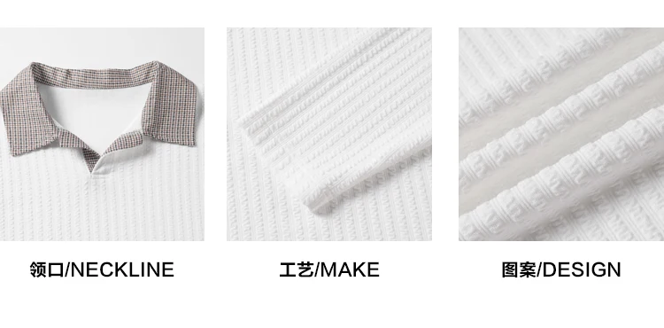 Herren-Polohemd mit Textur, langen Ärmeln, Kontrastkragen im Karomuster, lockere Passform, vertikale Streifen, Strickoberteil, lässiger Stil, Streetwear, für den täglichen Gebrauch. – Detail 9
