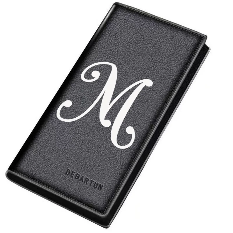 Elegant fancy letter M design style Men's Long Wallets Business Stylish Printing Design Casual Use Christmas Valentine's Father'